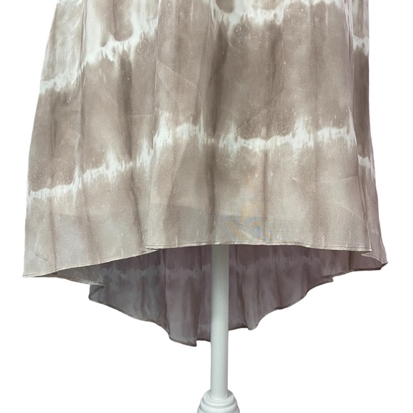 Guess 100% Silk Strapless Dress 2 High-Low Tube Tie-Dye Chiffon Striped Sun - Picture 9 of 14